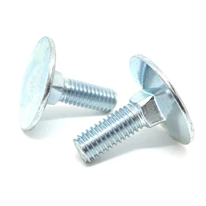 5/16-18x2"  Round Head Square Neck Elevator Bolts Zinc (Choose Qty) - Picture 1 of 6