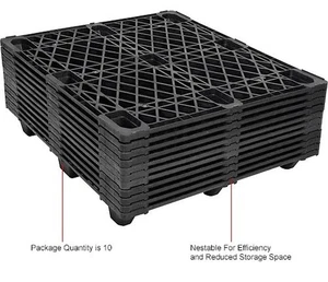 Nestbare Versand Open Deck Palette, Kunststoff, 4-Wege Eingang, 48X40", 3500 Pfund, schwarz - Bild 1 von 5