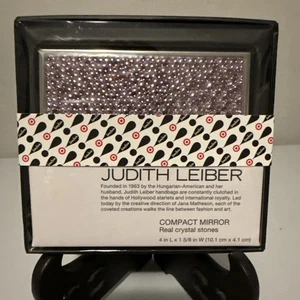 * Bolso compacto y de tela Judith Leiber rosa/púrpura estrás cristal espejo delgado - Imagen 1 de 4