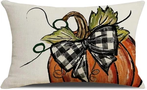Funda de Almohada 12X20 Halloween Refuerzo Calabaza Lumbar Fundas de Almohada Decoración Exterior - Imagen 1 de 12