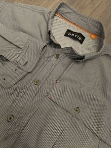 Camisa con botones Orvis Trout Bum para hombre azul manga larga pesca talla mediana - Imagen 1 de 6