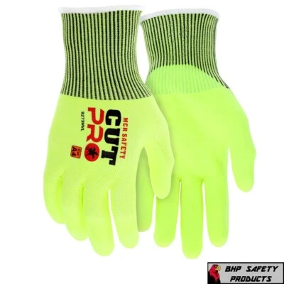 Guantes resistentes a cortes ANSI A4, carcasa de alta visibilidad calibre 13, palma recubierta de nitrilo Foto 1 de 3