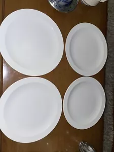 "Set di 4 piatti da cena vintage Centura by Corning bianco coupé USA in pensione 10"" - Foto 1 di 12