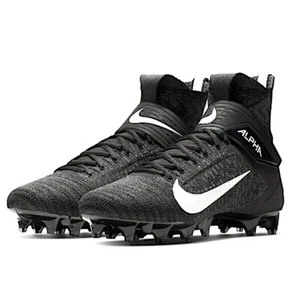 Nike Men's Alpha Menace Elite 2 Football Cleats Size 15 Black/White/Dark Grey - Picture 1 of 6