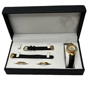 Orologio Vintage Donna Longaberger Quadrante Cambio Piastra Cinturini Cassa Strass - Foto 1 di 17