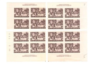 Canada #301, 1950 Pl. No. 2 Matched Set of 4 Blocks, Fur Resources 10¢ OG VF MLH - Picture 1 of 2