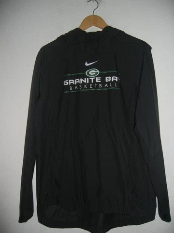 Granite Bay Basketball MEN'S NIKE BLACK 1/4 ZIP LONG SLEEVE HOODED JACKET SIZE L Cover