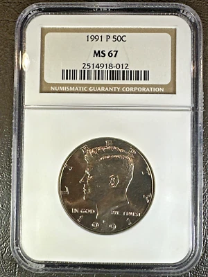 1991 P KENNEDY Half Dollar * NGC MS67 * RARE HIGH-GRADE COIN! * Brown Label - Image 1 of 4