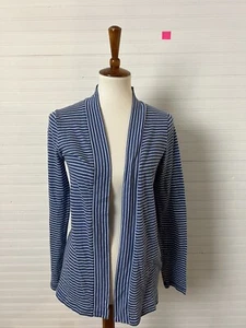 J. Crew Blue White Stripe Front Cardigan Women's Size S Long Sleeve - Picture 1 of 8