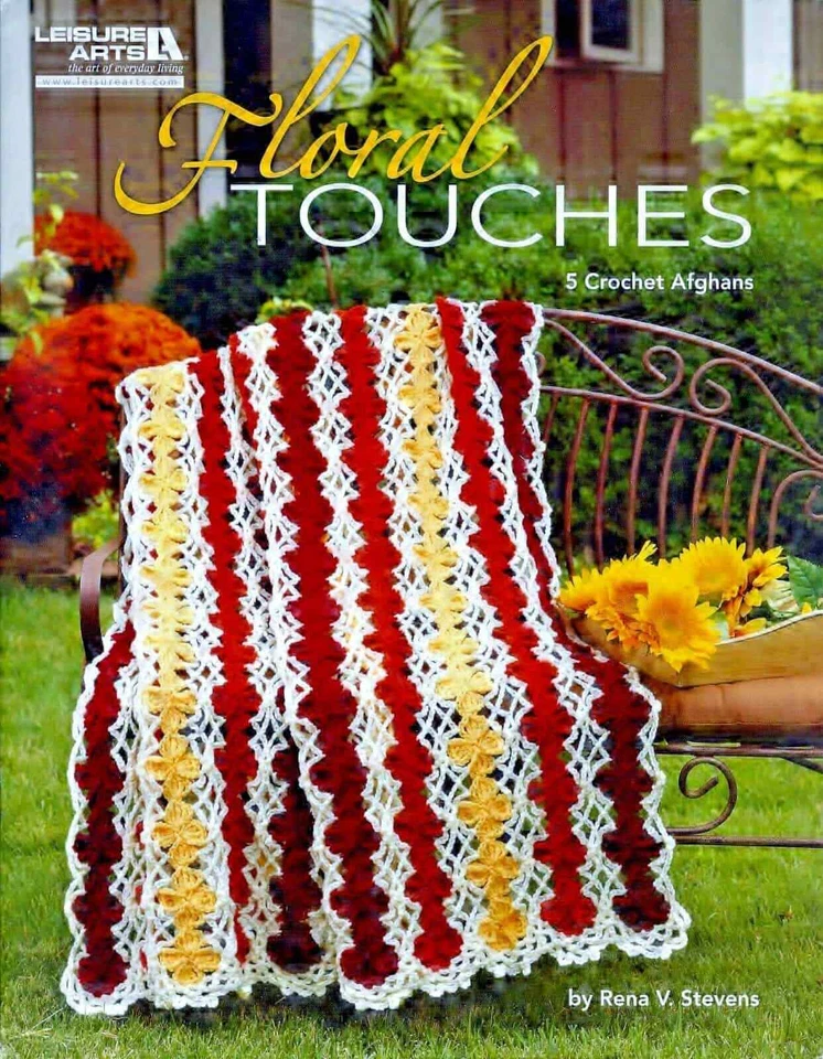 TOQUES FLORAIS ~ AFEGÃOS para CROCHÊ da LEISURE ARTS - Imagem 1 de 1