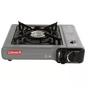 Tabletop Portable Butane Gas Camping Stove, 1 Burner, Gray - Picture 1 of 6