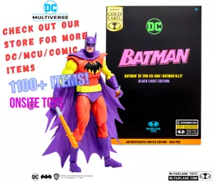 DC Multiverse Batman of Zur-En-Arh Black Light Gold Label 7" COMIC CON - Picture 1 of 4