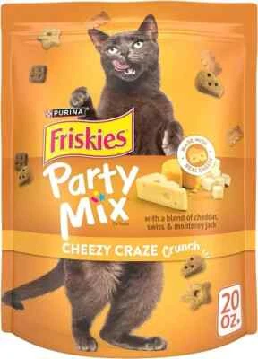 Purina Friskies golosinas para gatos, mezcla de fiesta Cheezy Craze Crunch - 20 oz. Bolsa Foto 1 de 4
