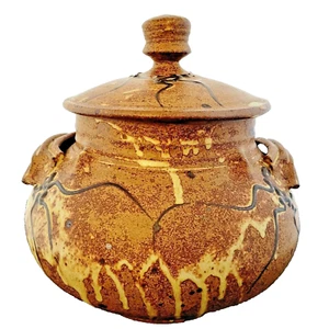 Handcrafted Studio Pottery Handle Lidded Soup Tureen by Mystery Artist Halloween - Picture 1 of 12