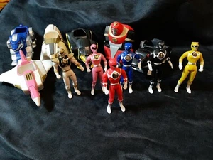 Power Rangers Mighty Morphin Alle sechs Actionfiguren mit Zords Vintage Saban 90er - Bild 1 von 12