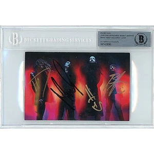 Korn Band Signed Requiem CD Art Card Jonathan Davis +3 Autograph Beckett Slabbed - Picture 1 of 5