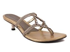 Cinderella's Women's Ecuador Slides Sandals Gold Leather Size 10 M