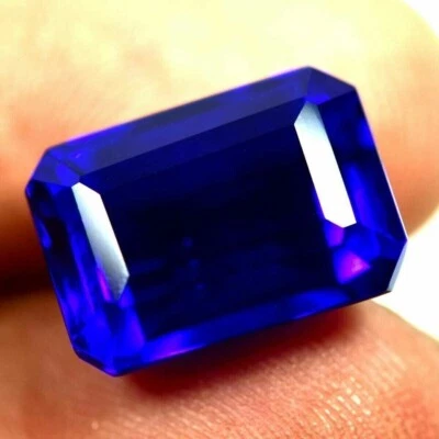 8 Ct Certified Natural Rare Lustrous Blue Tanzanite Emerald Loose AAA+ Gemstone - Image 1 of 3