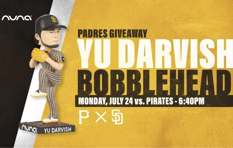 San Diego Padres Yu Darvish 3000 Strikeouts Bobblehead SGA 7/24/23 Presale Cover