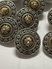 VERSACE Style GREEK KEY LION HEAD (5)BUTTON Gold Head 24mm