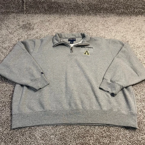 APP STATE Appalachian STATE MOUNTAINEERS DAD Sweatshirt Men 3XL Jansport 1/4 Zip Cover
