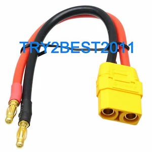 Amass XT90-S Female to 4mm banana Bullet Charge Cable Lipo Charger Lead - Picture 1 of 1