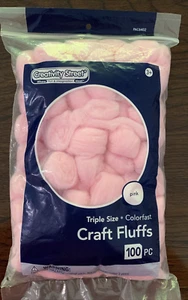 CREATIVITY STREET   Craft Supplies  Fluff Ball   Pack of 100  NOT POMPOMS  Pink - Picture 1 of 9