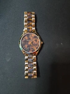 Michael Kors Runway Gold-Tone Steel Tortoise Acetate Dial MK4284 MISSING BACK - Picture 1 of 8