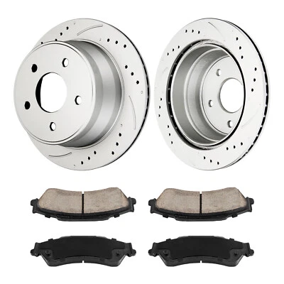 Rear Drilled Disc Rotors & Brake Pads for GMC Sonoma 1998-2003 Jimmy 1997-2001 - Image 1 of 4