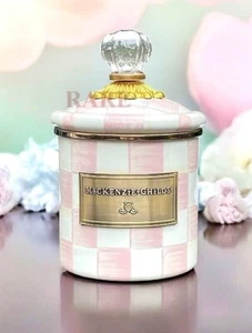 MacKenzie-Childs Rosy Check Esmaltado Demi 6.75" Bote Nuevo Sin Caja - Imagen 1 de 7