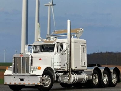 1/64 DCP WHITE PETERBILT 379 TRI AXLE 63" SLEEPER W/ TURBO WING - Image 1 of 4