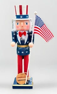 15" Uncle Sam Patriotic Wooden Nutcracker American Flag July 4 Americana - Picture 1 of 10