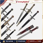 MEDIEVAL KNIGHT HISTORICAL TEMPLAR CEREMONIAL DAGGER COLLECTION W/ SCABBARD