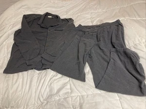 LL Bean Men’s Flannel Pajama Set Grey Size Xtra Large Cotton Button Long Sleeve - Picture 1 of 10