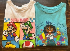Girls Character Tshirts Lot Of 2 Size M - Picture 1 of 2