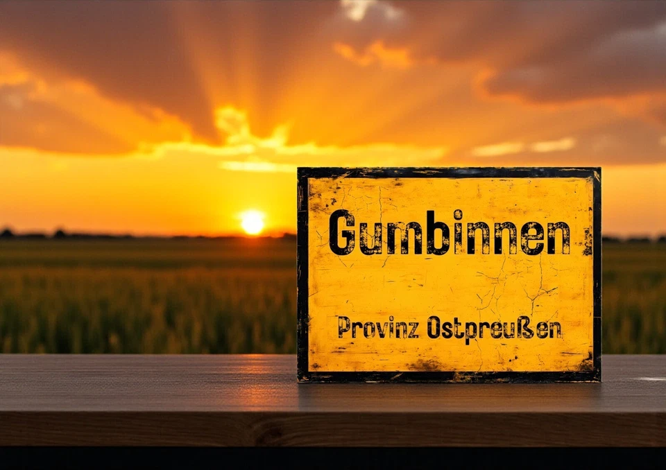 ALTNORD Ortsschild Gumbinnen in Ostpreußen Metallschild Schild Alu