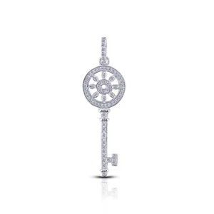 0.41 CTW E-VS1 Round Brilliant Earth Mined Certified Diamonds 14k Gold Pendant - Picture 1 of 2