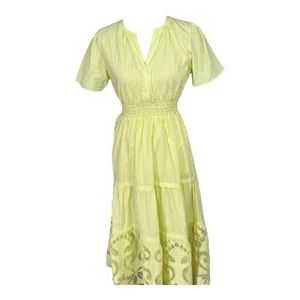Haute Hippie Style Somerset Womens Maxi Dress Sz XS Neon Embroidered Cottagecore - Picture 1 of 13