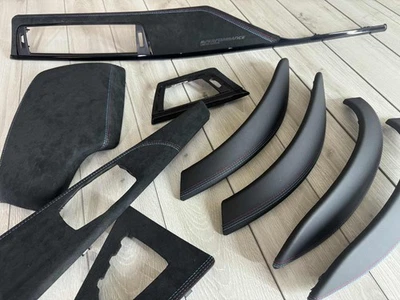 BMW F30 F31 F32 F36 Kit de pièces de garniture intérieure Alcantara + cuir Na... - Photo 1/4