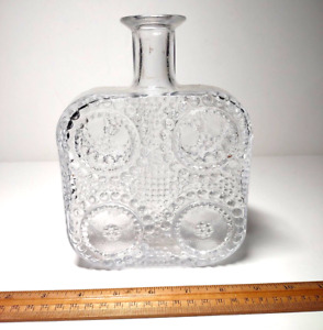 RARE MCM Nanny Still Grapponia Riihimaen Lasi Clear Glass Quadradic Bottle Vase