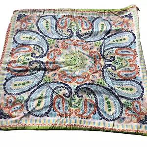 Pottery Barn Qty 1 Paisley Spring Summer Blue Green Pillow Cover Zip Closure - Picture 1 of 9