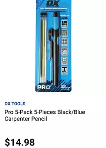 OX Tuff Carbon Marking Pencil. Writes On Any Surface. COMES WITH 40 LEAD REFILLS - Picture 1 of 6