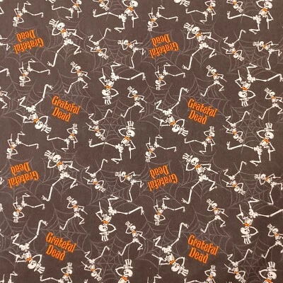 Grateful Dead Halloween Rose Skulls & Bats Purple 100% Cotton Quilting Fabric - Image 1 of 4