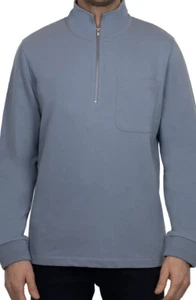 Felpa maglione uomo Slate and Stone zip French Terry, blu, large, nuova con etichetta - Foto 1 di 6
