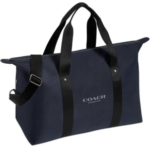 Coach Duffel Bag Gym Weekender Travel Holdall Navy Blue Nautical Carrier New - Picture 1 of 12