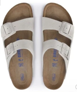 Birkenstock Arizona Unisex Antique White Suede Sandels Sz 9/40 EXCELLENT Cond! - Picture 1 of 15