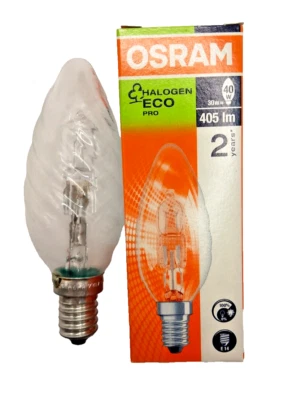 Osram Kerze Classic ECO Pro klar gedreht E14/SES 30W~40W DIMMBAR  -kein LED! - Bild 1 von 4