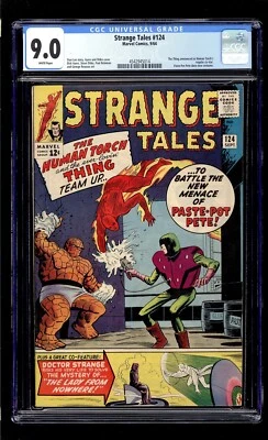 Strange Tales #124 1964 CGC 9.0 VF/NM White High Definition Scans** - Image 1 of 2