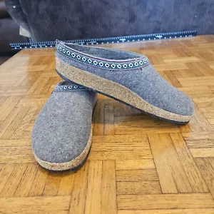 Haflinger Unisex Sz EU 41 W-10/M-8 Pure Wool Gray Grizzly Slipper Clog Pre Owned - Picture 1 of 12