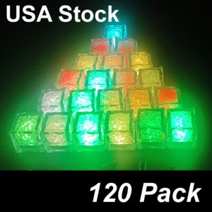 LED Ice Cube Shape Lights Liquid Sensor Glowing Light up Ice Cubes for Drinks - Picture 1 of 10
